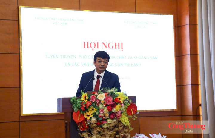 Ông Trần Mỹ Dũng, Phó Cục trưởng Cục Địa chất và Khoáng sản Việt Nam (Bộ Công Thương) phát biểu .