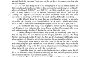 Công văn của Bộ Y tế: Về việc tăng tốc độ và diện bao phủ tiêm vắc xin phòng COVID-19.