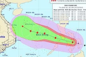 CẬP NHẬT: Tin bão PHANFONE và các chỉ đạo ứng phó