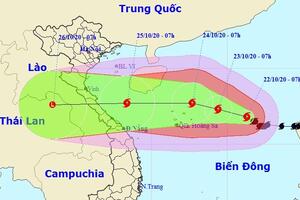 Bão giật cấp 14, hướng vào miền Trung, sóng cao 6-8m, biển động dữ dội