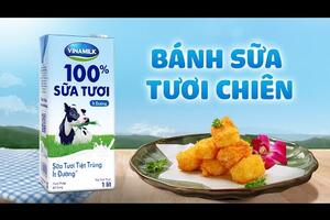 Cách làm bánh sữa tươi chiên - món ngon với sữa tươi Vinamilk 100% hộp 1 lít