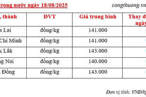 Giá tiêu hôm nay 18/8/2025: Trong nước đi ngang, thế giới giữ vững giá