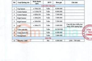 Báo giá chuyên trang website 2023