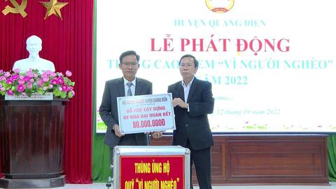 Ngày đầu phát động “Tháng cao điểm vì người nghèo” Quảng Điền tiếp nhận 260 triệu đồng