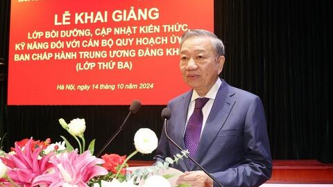 Tổng Bí thư, Chủ tịch nước dự khai giảng lớp bồi dưỡng cán bộ quy hoạch Ủy viên Trung ương Đảng