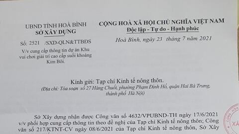 Vi phạm tại Apec Mandala Kim Bôi: Thanh tra Bộ Xây dựng chuyển UBND tỉnh Hoà Bình xem xét, xử lý
