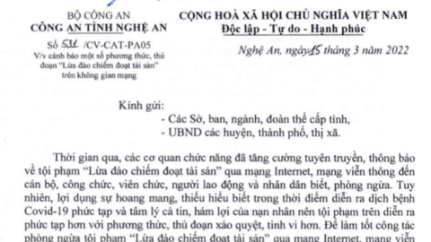 Công an cảnh báo lừa đảo chiếm đoạt tài sản trên không gian mạng