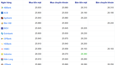 Tỷ giá USD ngày 30/1/2026: Đồng loạt hạ nhiệt