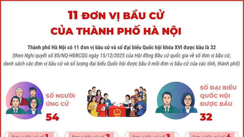 11 đơn vị bầu cử của thành phố Hà Nội