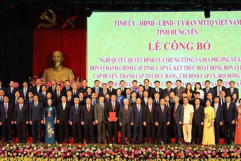 Tỉnh Hưng Yên công bố các lãnh đạo chủ chốt sau hợp nhất