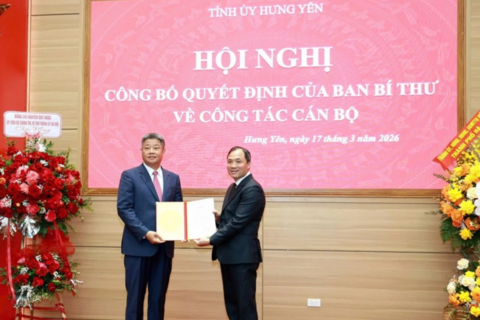 Ông Nguyễn Mạnh Quyền giữ chức Phó Bí thư Tỉnh ủy Hưng Yên