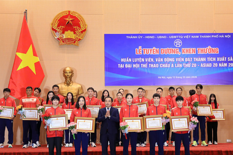 Hà Nội khen thưởng vận động viên xuất sắc tại ASIAD 20