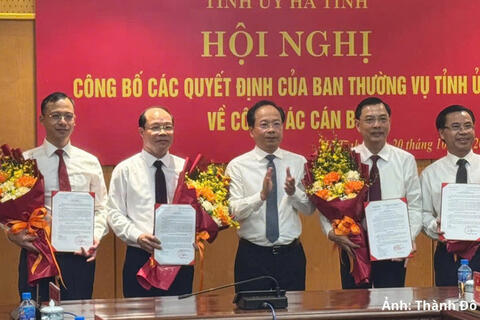 Hà Tĩnh điều động, luân chuyển, bổ nhiệm nhiều cán bộ