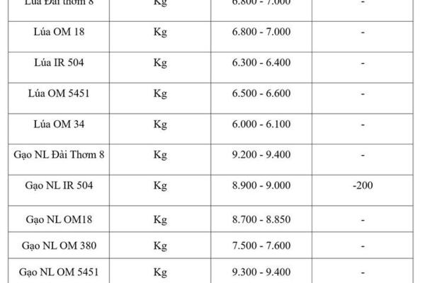 Giá lúa gạo hôm nay ngày 27/8/2026: Gạo xuất khẩu giảm