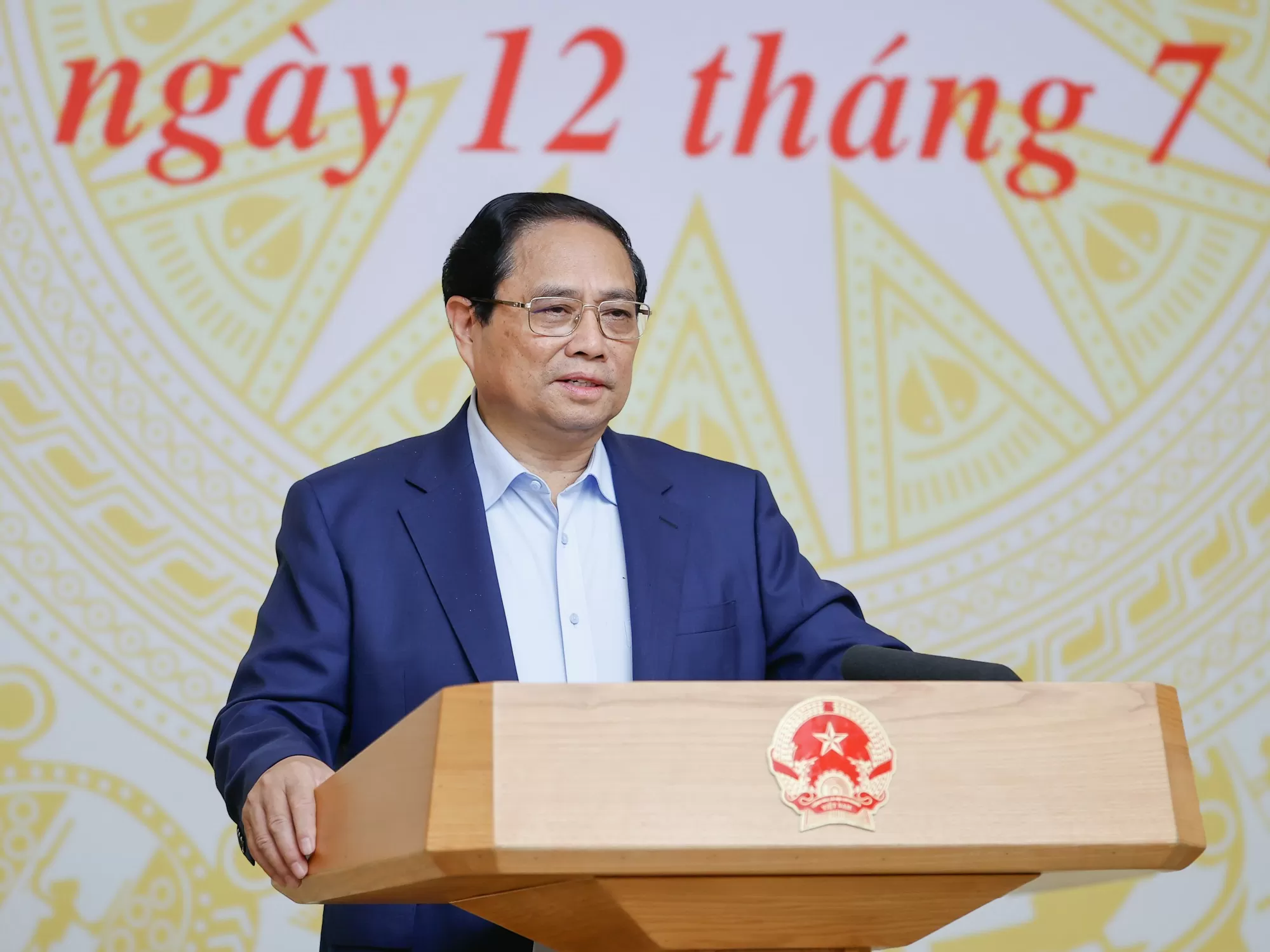 Thủ tướng Phạm Minh Chính phát biểu tại Phiên họp lần thứ 8, nhiệm kỳ 2021-2026 của Hội đồng Thi đua-Khen thưởng Trung ương - Ảnh: VGP/Nhật Bắc