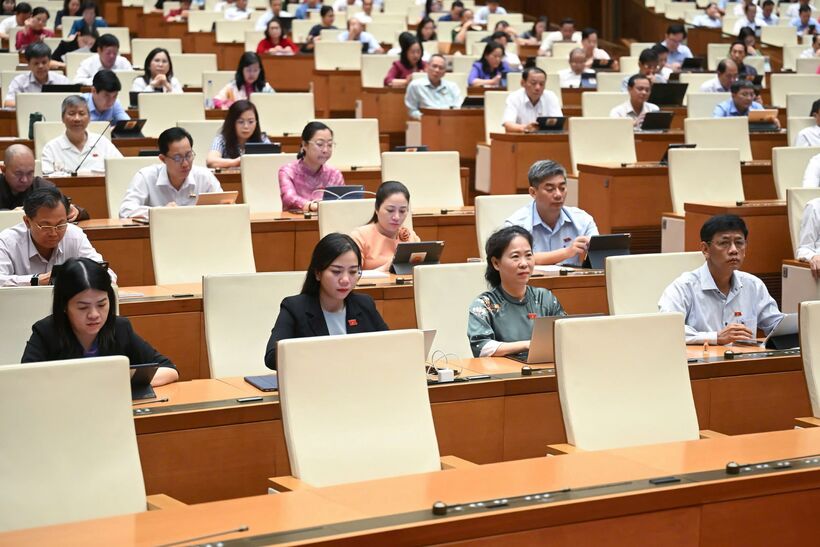 Sáng 16/6 Quốc hội họp phiên toàn thể tại hội trường. Ảnh: QH
