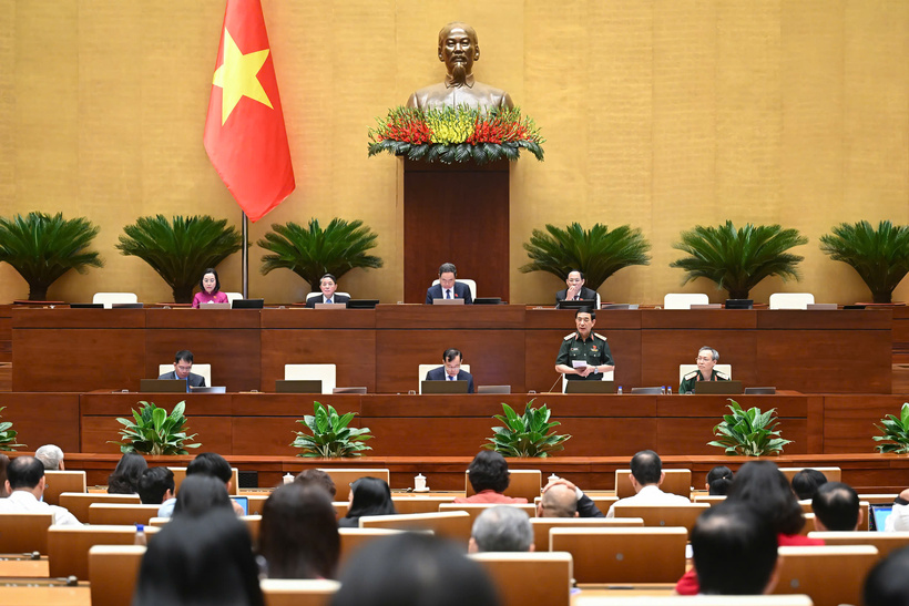Sáng 26/6/2025, Quốc hội thảo luận ở hội trường về dự án Luật Tình trạng khẩn cấp. Ảnh: VPQH