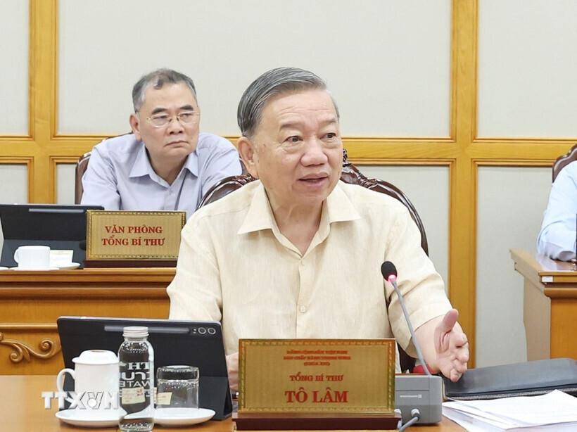 Tổng Bí thư Tô Lâm phát biểu. Ảnh: Thống Nhất/TTXVN