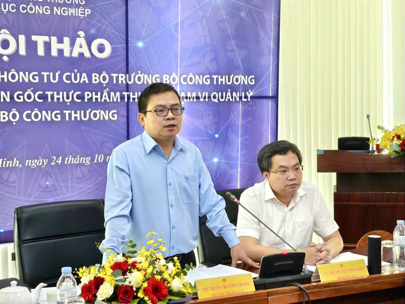Thứ trưởng Bộ Công Thương Trương Thanh Hoài phát biểu tại hội thảo.