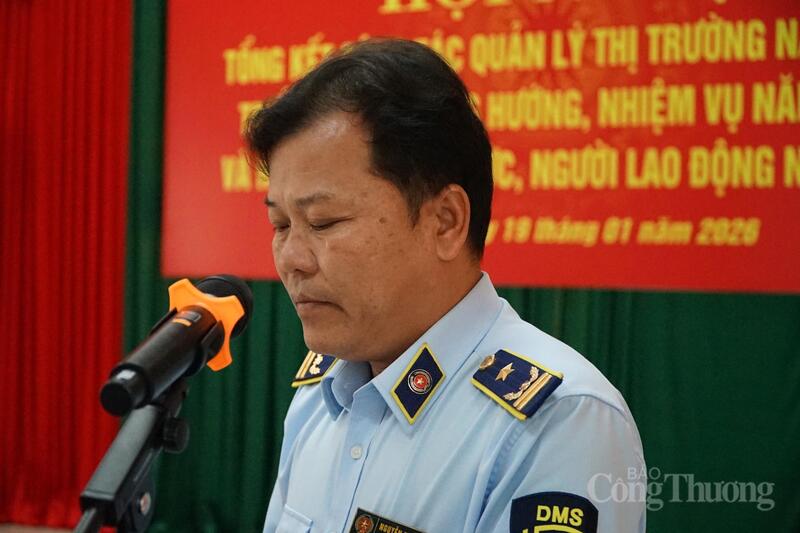 Ông Nguyễn Thái Vinh - Phó Chi cục trưởng Chi cục Quản lý thị trường Đắk Lắk - phát biểu tại hội nghị.