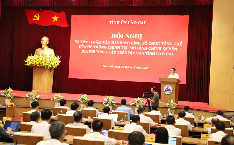 Tỉnh Lào Cai tổ chức Hội nghị sơ kết một năm vận hành mô hình chính quyền địa phương 2 cấp. Ảnh: Nguyễn Hiên