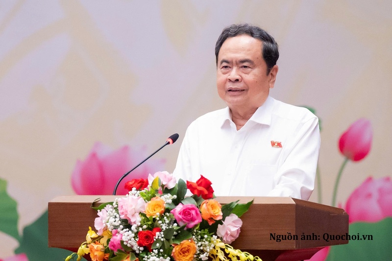 Bí thư Đảng ủy Quốc hội, Chủ tịch Quốc hội Trần Thanh Mẫn phát biểu khai mạc Hội nghị. Ảnh: Vũ Hiếu