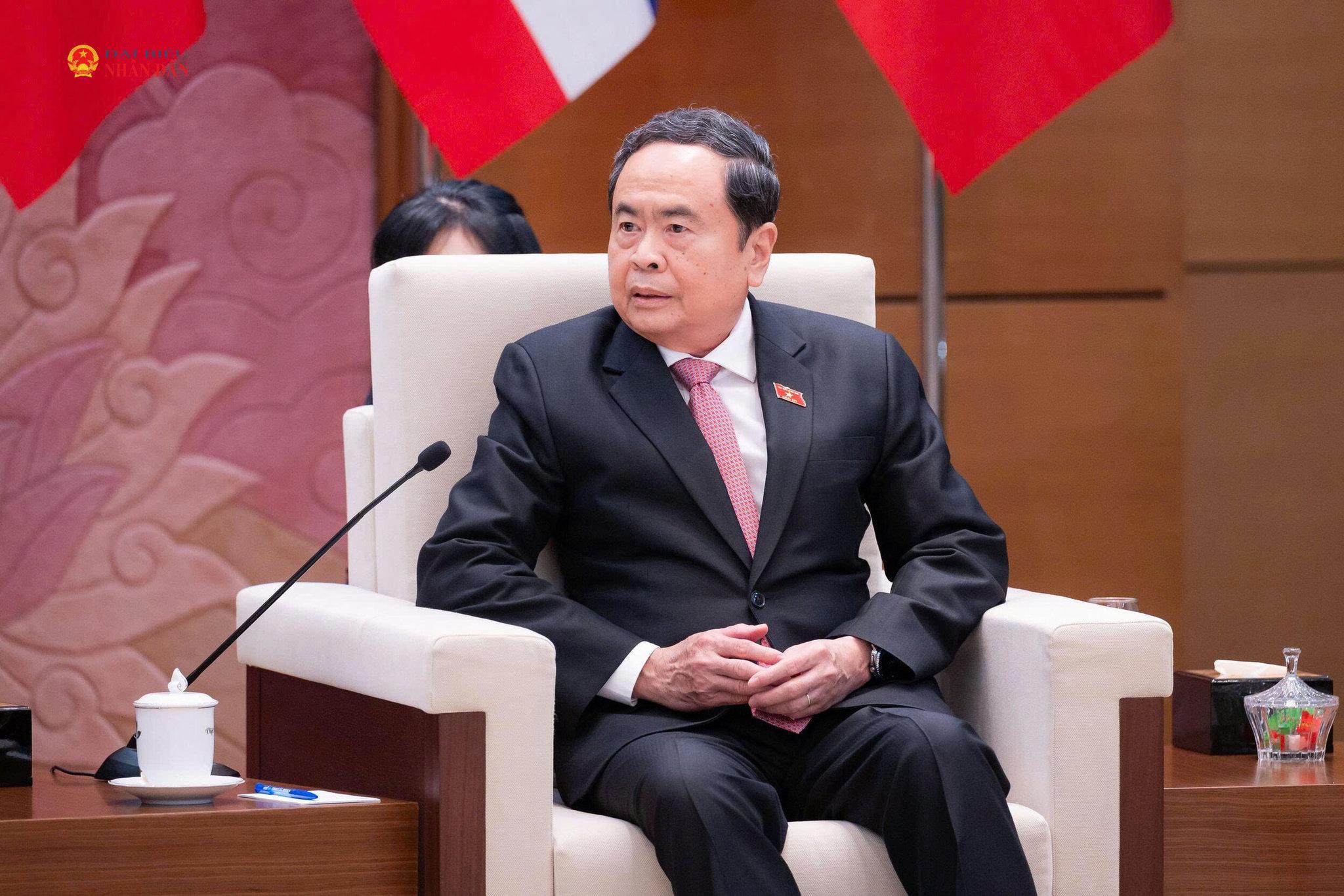 Chủ tịch Quốc hội Trần Thanh Mẫn phát biểu tại cuộc hội kiến.