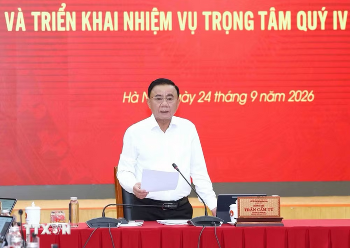 Thường trực Ban Bí thư Trần Cẩm Tú phát biểu chỉ đạo phiên họp. Ảnh: Phương Hoa/TTXVN